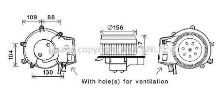 AVA DB Вентилятор салона W203 AVA COOLING MS8625