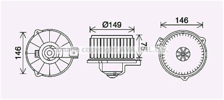 AVA TOYOTA Вентилятор салону AVENSIS 97-, CARINA 92- AVA COOLING TO8735