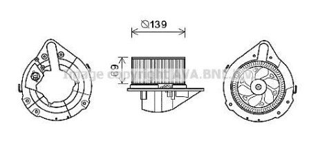 AVA AUDI Вентилятор салону 80 B4 91-, Audi A4 AVA COOLING AI8372