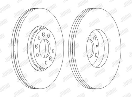 CITROEN Гальмівний диск передн. Jumpy,C5 III 08-,Fiat scudo,Peugeot 407,508,Expert 07- Jurid 562622JC-1