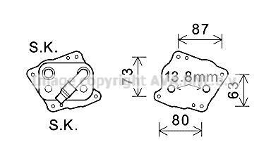 AVA BMW Оливний радіатор (без корпуса) 1 (E81), 1 (E87), 1 (E88), 3 (E90), 5 (E60), X3 (E83) AVA COOLING BW3412