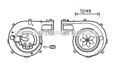 AVA OPEL Вентилятор салону з автом. кондиц. Signum, Vectra C 02-, Fiar Croma 05- AVA COOLING OL8618